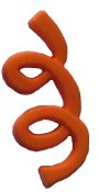 Buttons and Embellishments - Orange Squiggle